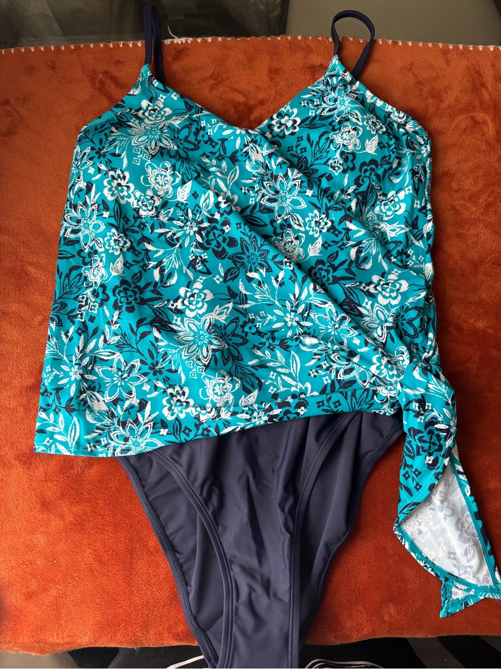 J.Crew Floral One-Piece Swimsuit in Blue NWT